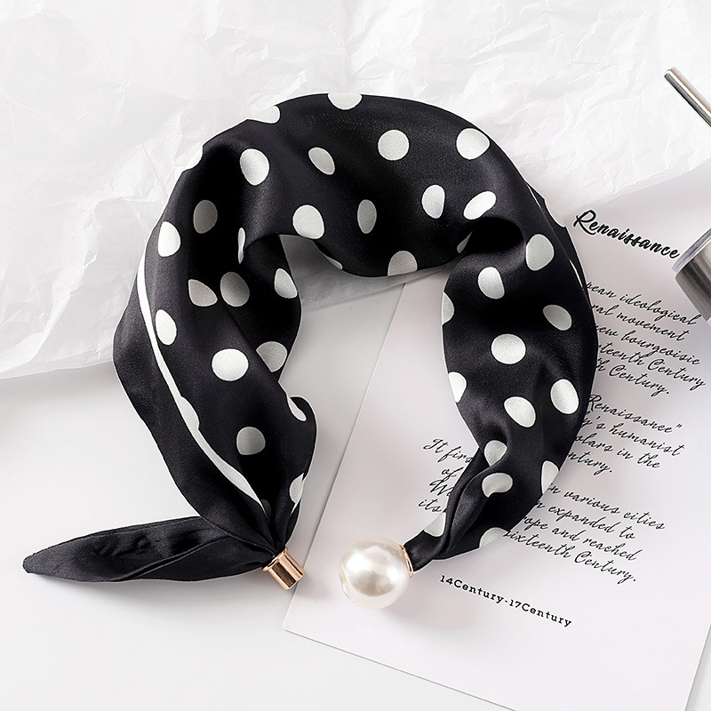 Face Scarf Mask - Damski, nowy, jedwabny szal z perłową