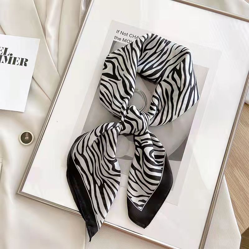 Scarf Silk Square - Nowe mody nadruk zebry kwadratowy szalik