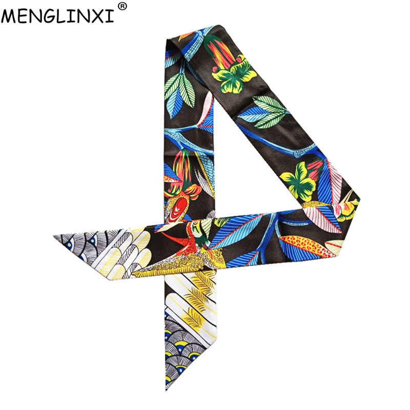Face Scarf Mask - Luksusowa marka Hummingbird drukuj Skinny Silk
